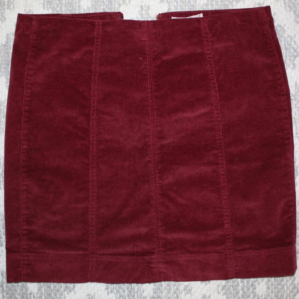 Jolt Burgundy Corduroy Mini Skirt